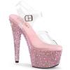 Pleaser - BEJEWELED708MS Sandale à bride à la cheville - Transparent/Rose Product image